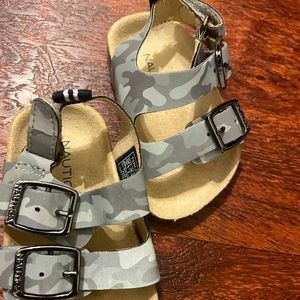 Gray camouflage sandals